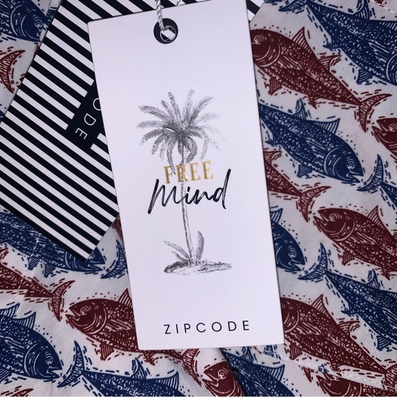 Zipcode Red and Blue Fish Shirt NWT - Picture 9 of 9